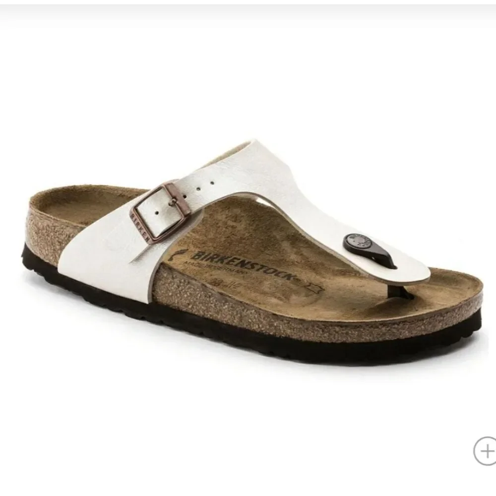 Birkenstock Gizeh Birko-Flor - Graceful Pearl White SIZE 37 /6- 6.5 NWOT